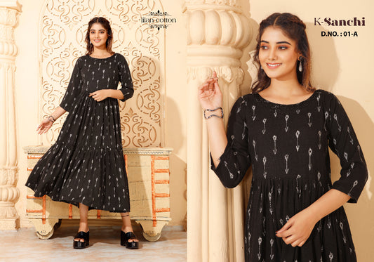 Sanchi 1 Kalpveli Cotton Linen Long Kurtis Wholesale Price
