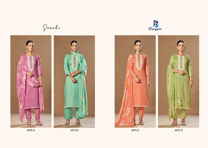 Sanchi Sargam Prints Cambric Pant Style Suits Wholesale