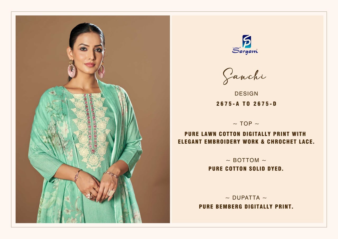 Sanchi Sargam Prints Cambric Pant Style Suits Wholesale