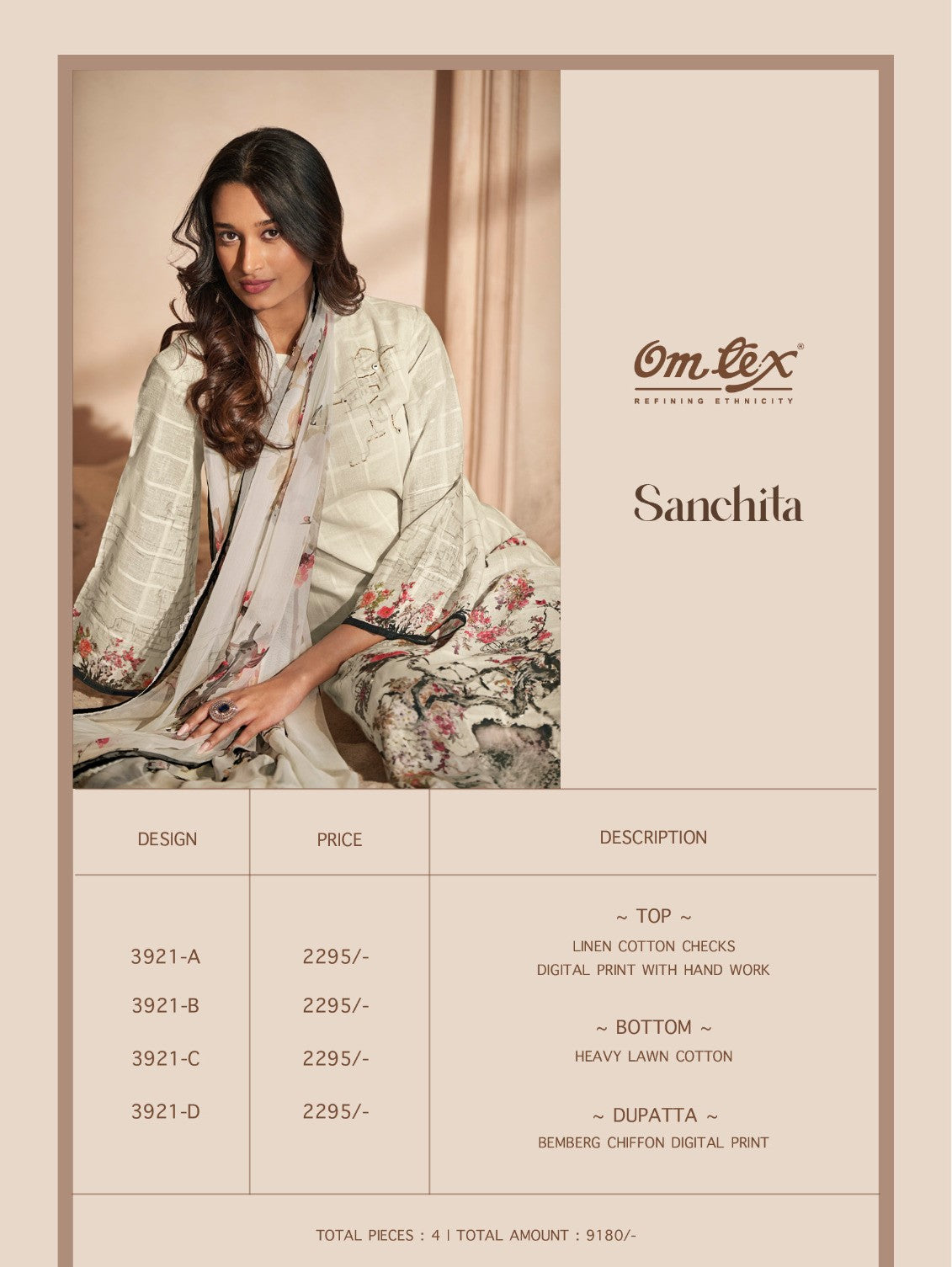 Sanchita Omtex Linen Cotton Pant Style Suits