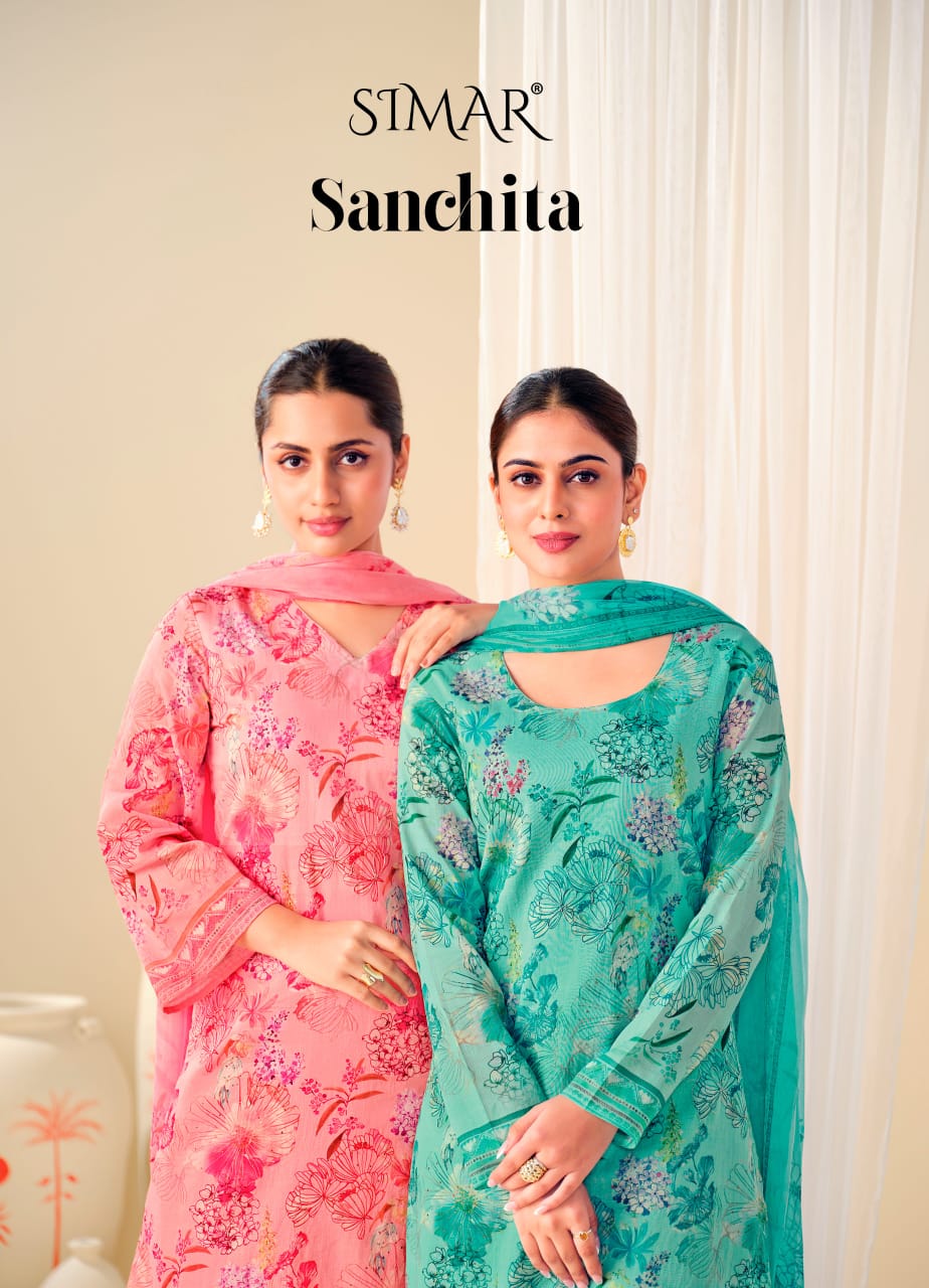 Sanchita Simar Organdy Pant Style Suits Wholesale Price
