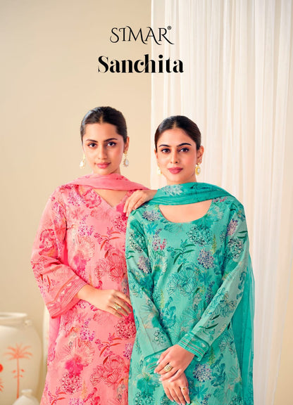 Sanchita Simar Organdy Pant Style Suits Wholesale Price
