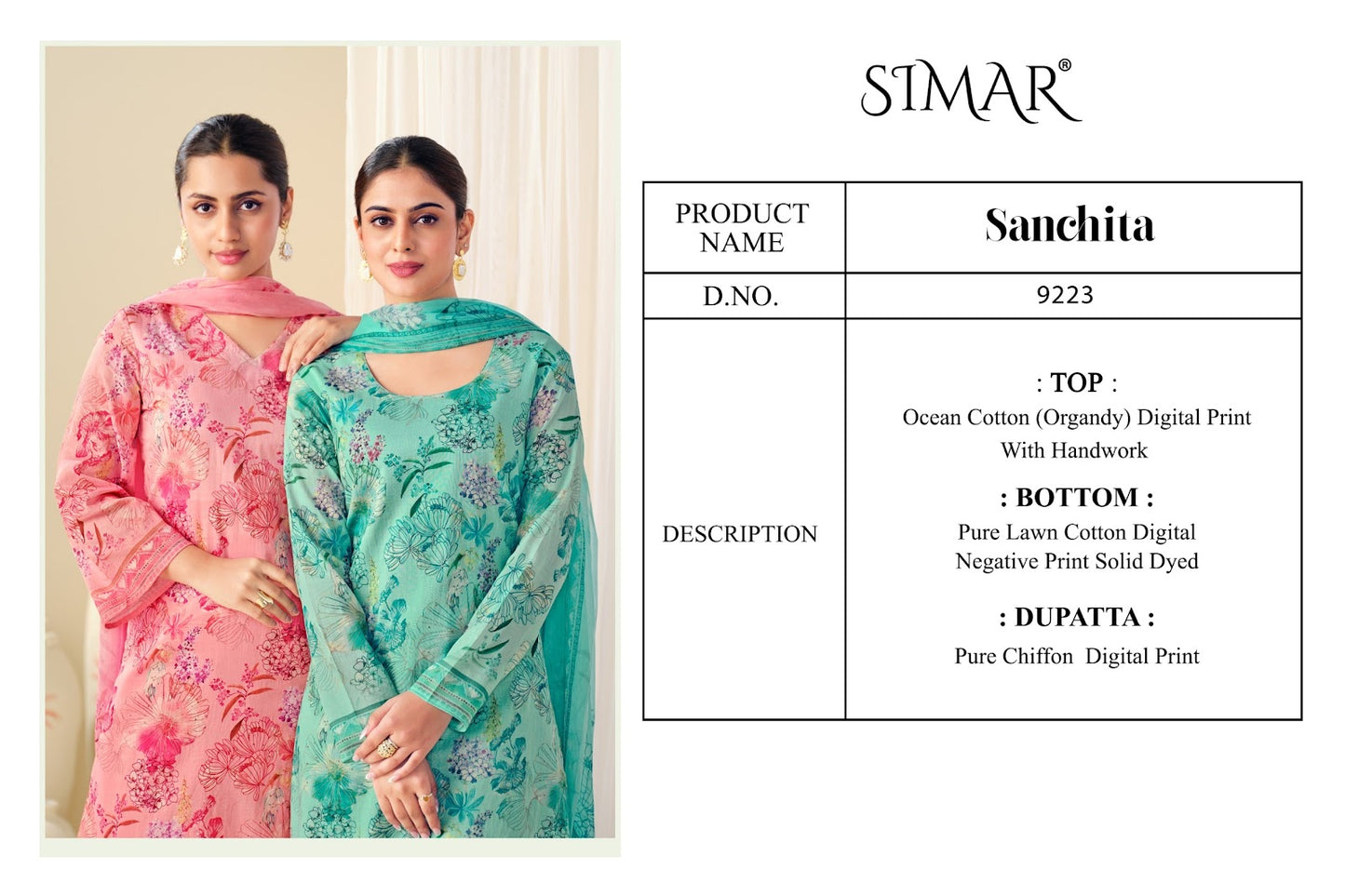 Sanchita Simar Organdy Pant Style Suits Wholesale Price