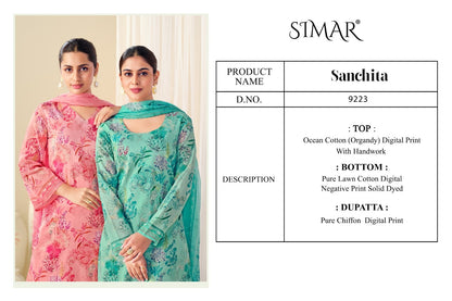 Sanchita Simar Organdy Pant Style Suits Wholesale Price
