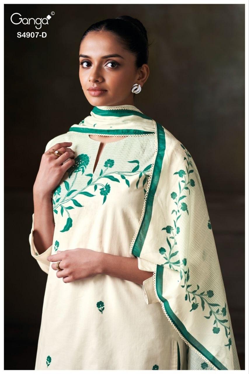 Sancia S4907 Ganga Cotton Pant Style Suits Wholesaler India