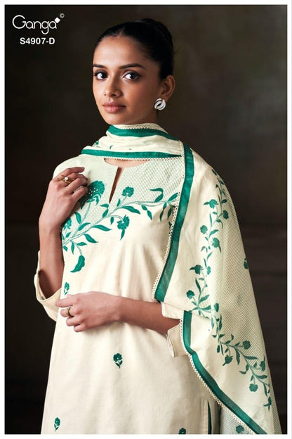 Sancia S4907 Ganga Cotton Pant Style Suits Wholesaler India