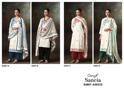 Sancia S4907 Ganga Cotton Pant Style Suits Wholesaler India