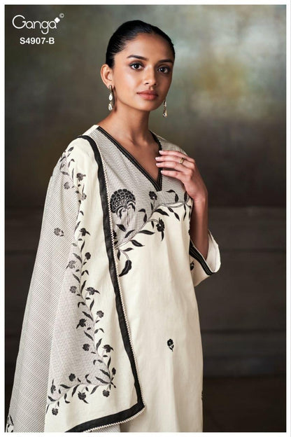 Sancia S4907 Ganga Cotton Pant Style Suits Wholesaler India