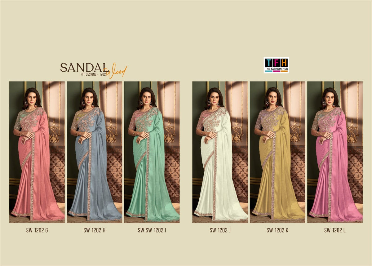 Sandalwood 1202 Colour’S Tfh Silk Sarees Supplier Ahmedabad