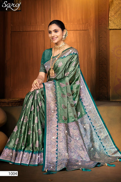 Sandalwood Satin Saroski Vol 2 Saroj Sarees Exporter India