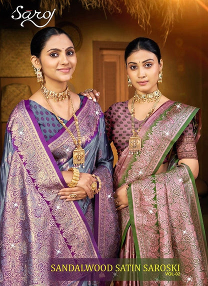 Sandalwood Satin Saroski Vol 2 Saroj Sarees Exporter India