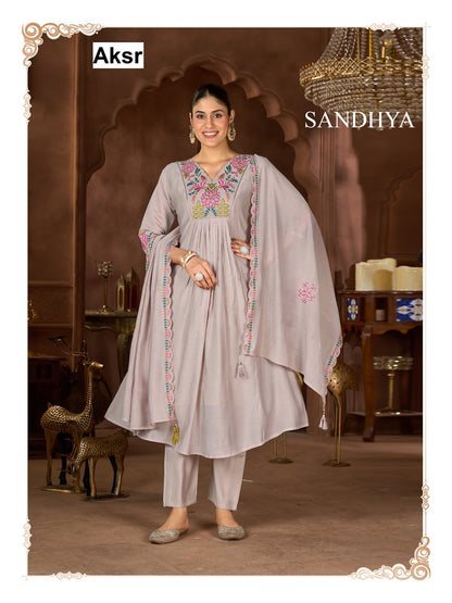 Sandhya Aksr Chanderi Readymade Anarkali Suits Supplier Gujarat