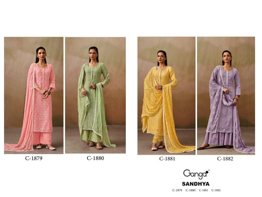 Sandhya Ganga Premium Cotton Plazzo Style Suits Wholesaler India
