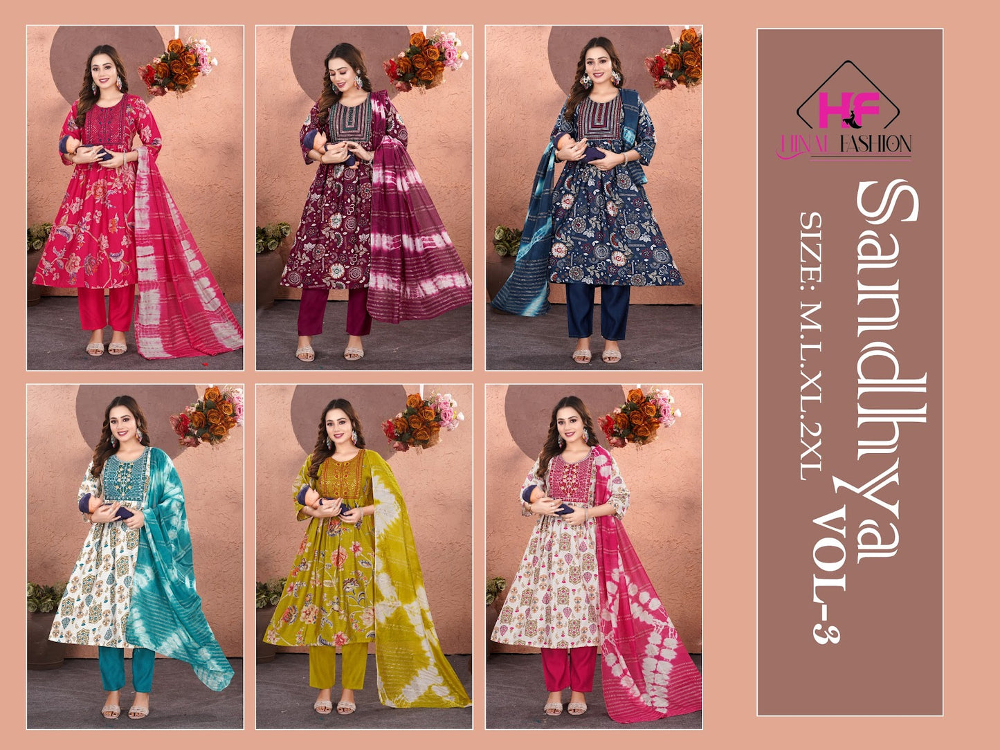 Sandhya Vol 3 Hinal Fashion Vatican Silk Feeding Readymade Suit Wholesaler Ahmedabad