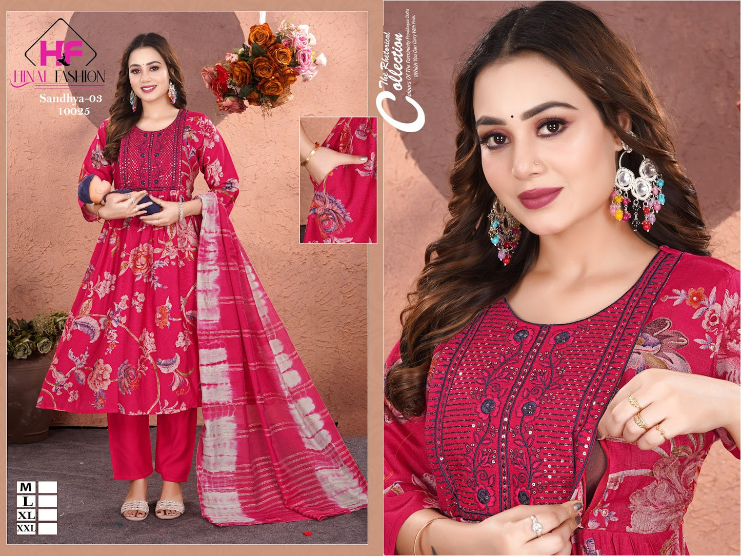 Sandhya Vol 3 Hinal Fashion Vatican Silk Feeding Readymade Suit Wholesaler Ahmedabad