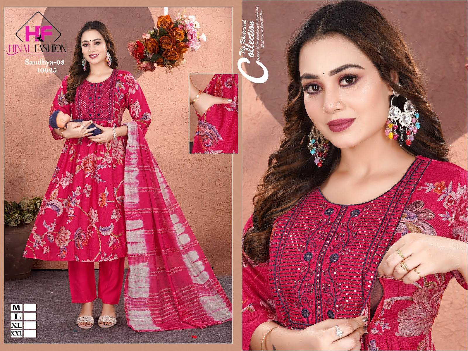 Sandhya Vol 3 Hinal Fashion Vatican Silk Feeding Readymade Suit Wholesaler Ahmedabad