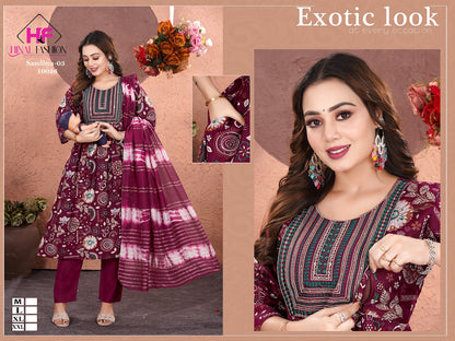 Sandhya Vol 3 Hinal Fashion Vatican Silk Feeding Readymade Suit Wholesaler Ahmedabad