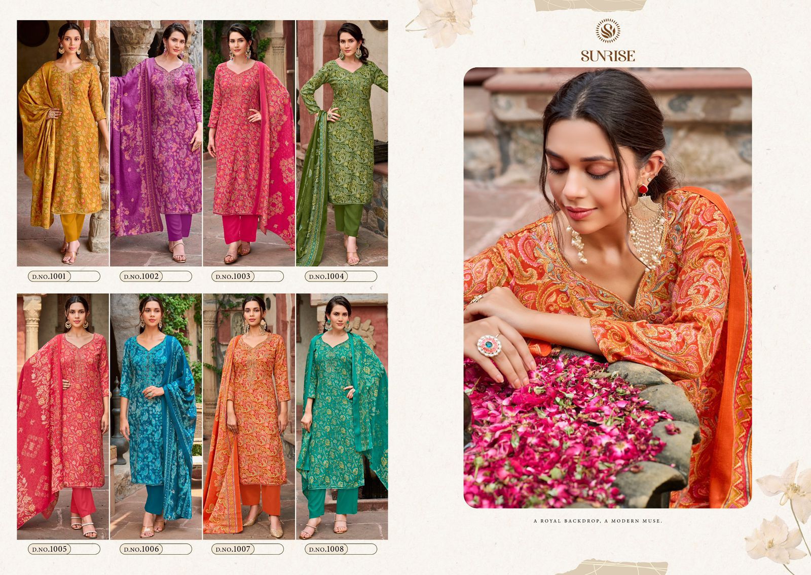 Saneha Sunrise Pashmina Suits Supplier Ahmedabad