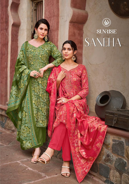 Saneha Sunrise Pashmina Suits Supplier Ahmedabad
