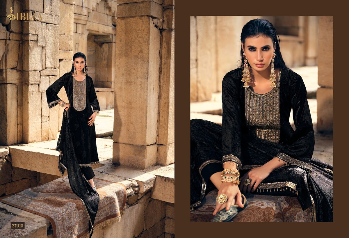 Sang E Siyah Ibiza Velvet Suits Wholesale