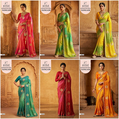 Sangam Kiyra Moss Sarees Wholesaler Ahmedabad