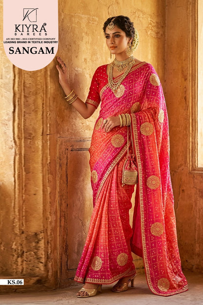 Sangam Kiyra Moss Sarees Wholesaler Ahmedabad
