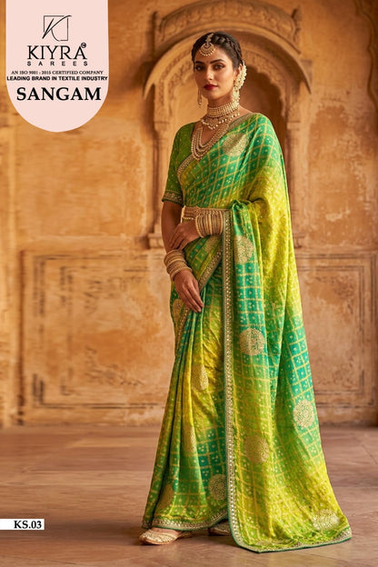 Sangam Kiyra Moss Sarees Wholesaler Ahmedabad