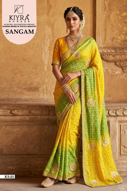 Sangam Kiyra Moss Sarees Wholesaler Ahmedabad