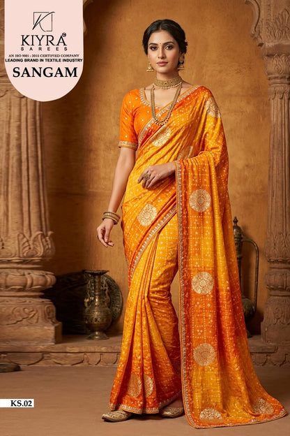 Sangam Kiyra Moss Sarees Wholesaler Ahmedabad