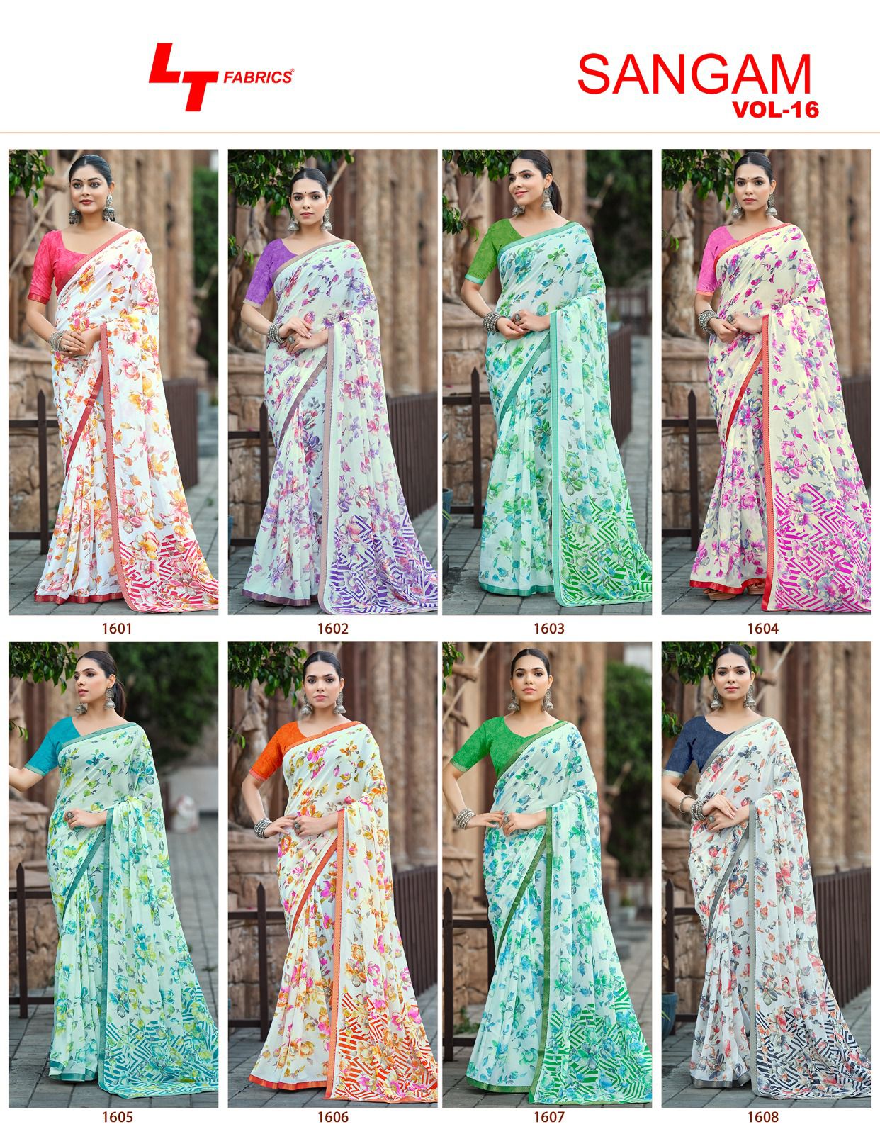 Sangam Vol 16 Lt Fabrics Micro Sarees Exporter India