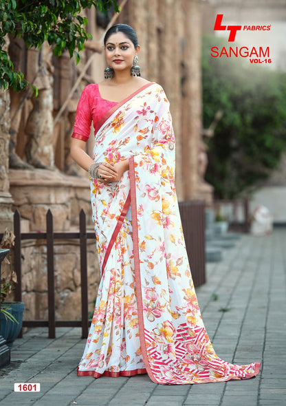 Sangam Vol 16 Lt Fabrics Micro Sarees Exporter India