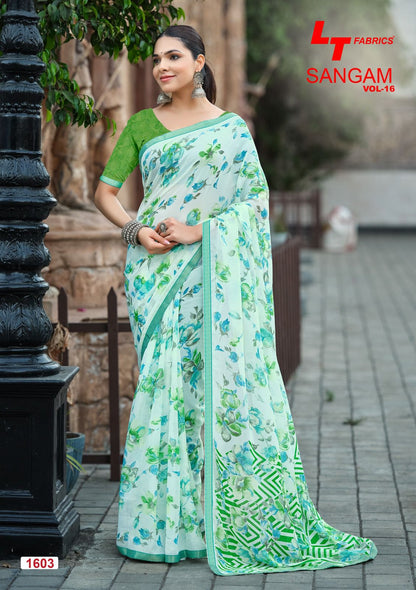 Sangam Vol 16 Lt Fabrics Micro Sarees Exporter India