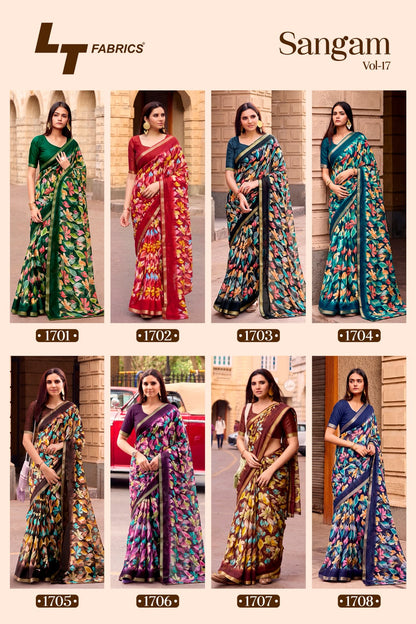 Sangam Vol 17 Lt Fabrics Micro Sarees Exporter
