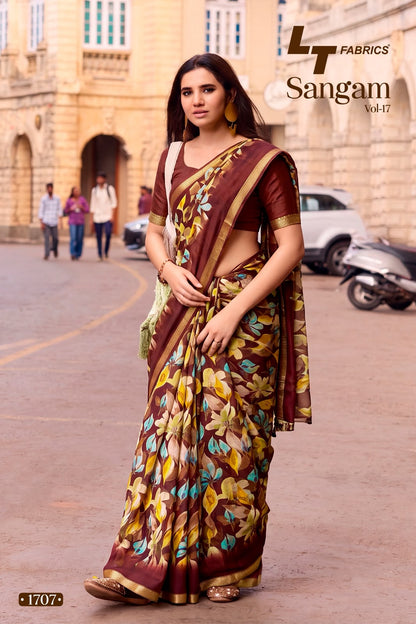 Sangam Vol 17 Lt Fabrics Micro Sarees Exporter
