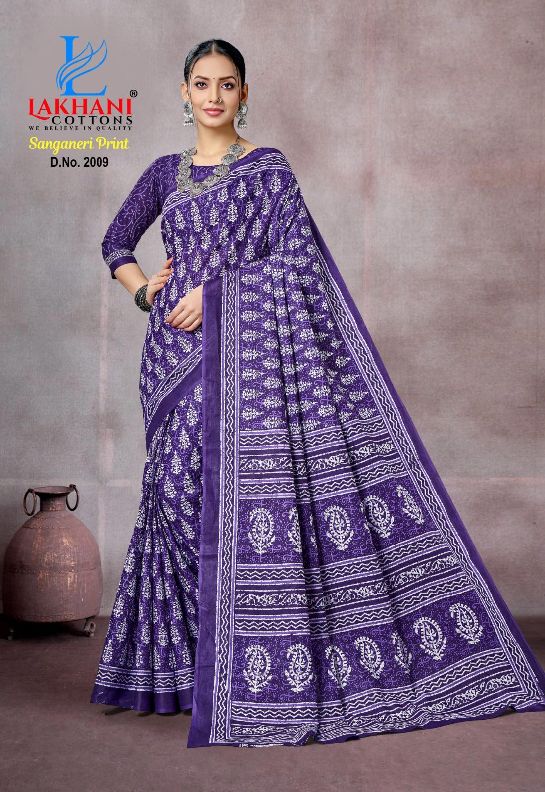 Sanganeri Vol 2 Lakhani Cotton Sarees Wholesaler Gujarat