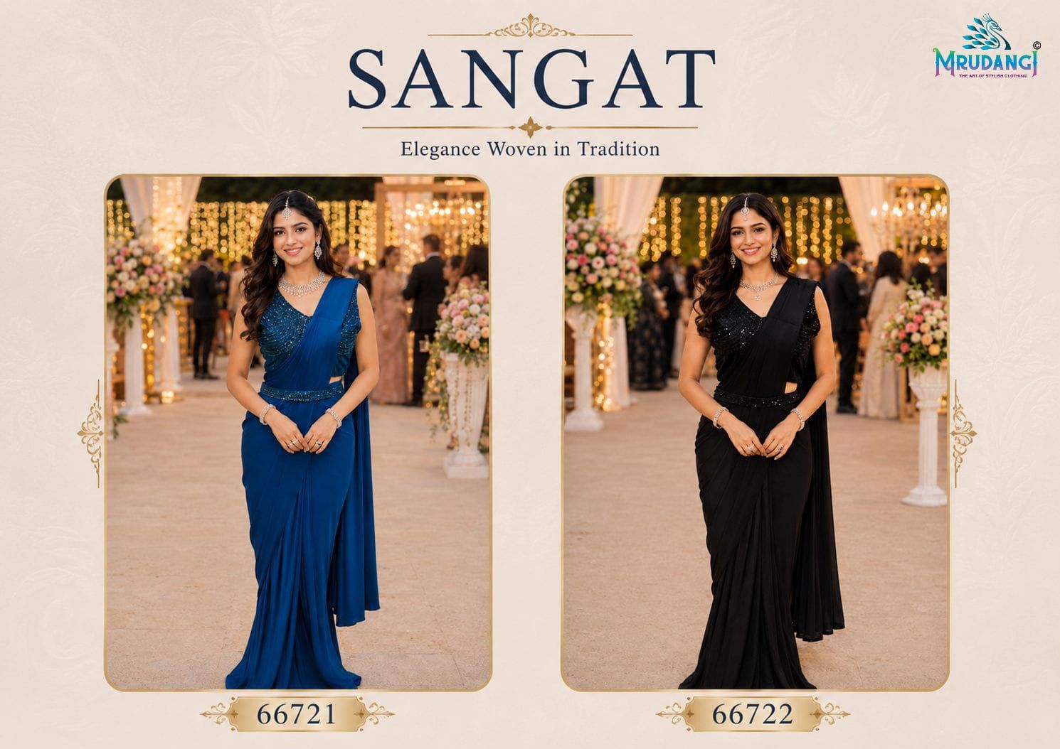 Sangat Mrudangi Lycra Ready To Wear Saree Exporter Ahmedabad