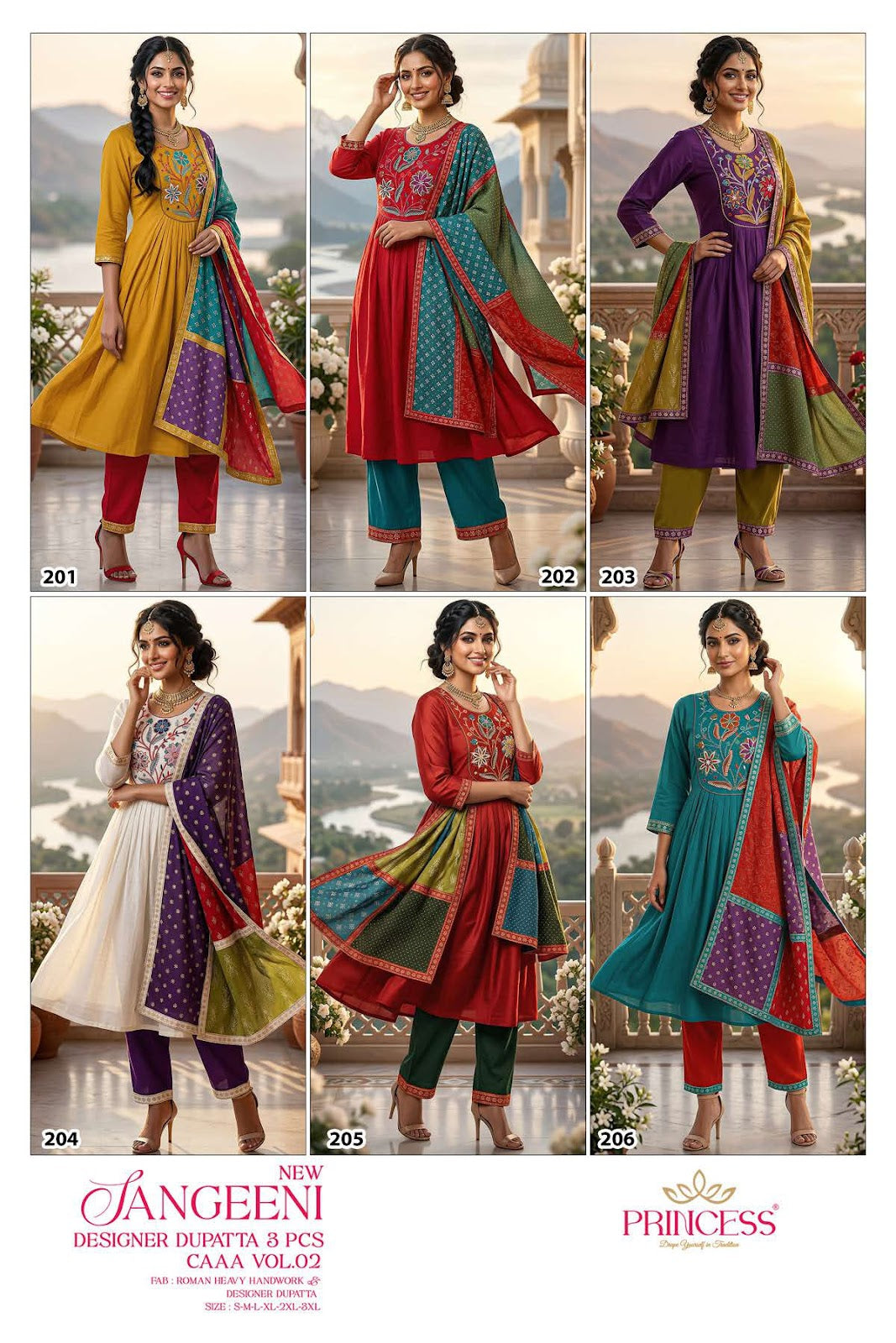 Sangeeni Vol 2 Princess Creation Roman Readymade Anarkali Suits Wholesaler