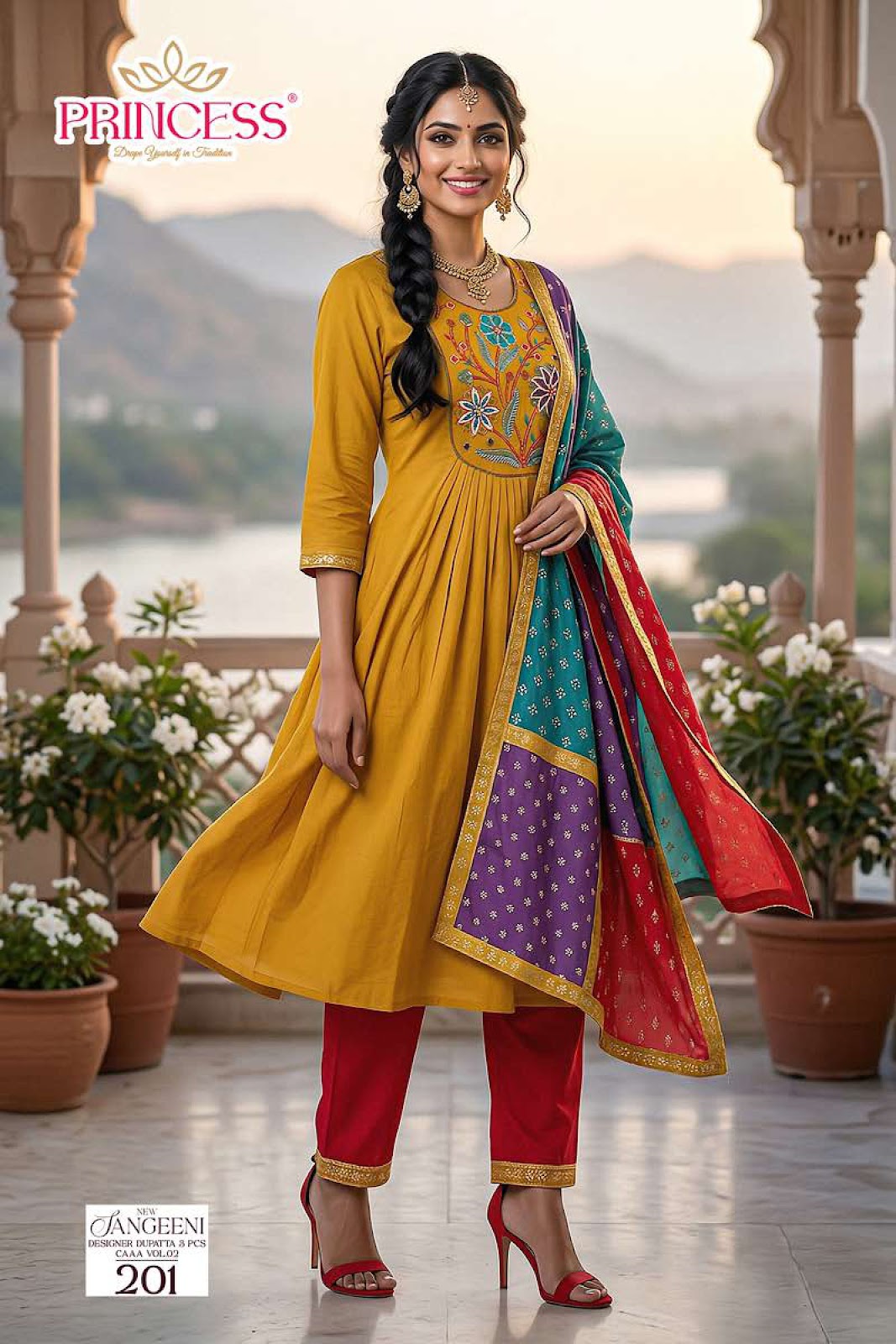 Sangeeni Vol 2 Princess Creation Roman Readymade Anarkali Suits Wholesaler