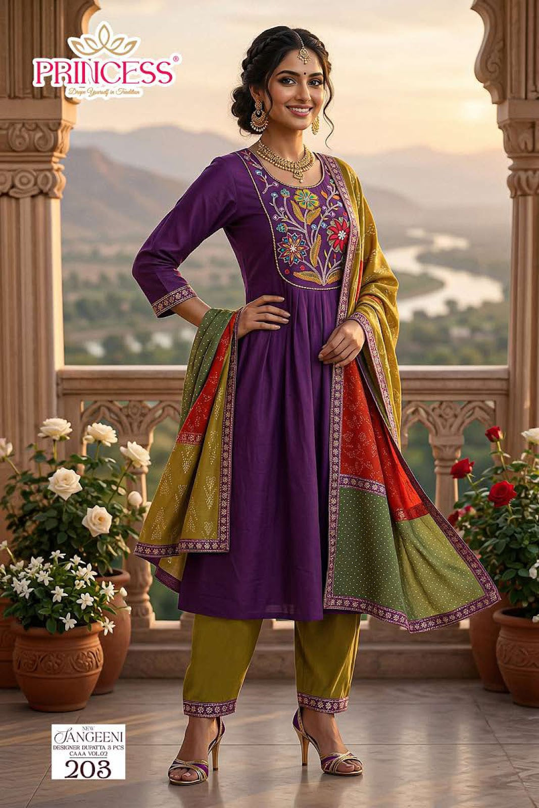 Sangeeni Vol 2 Princess Creation Roman Readymade Anarkali Suits Wholesaler