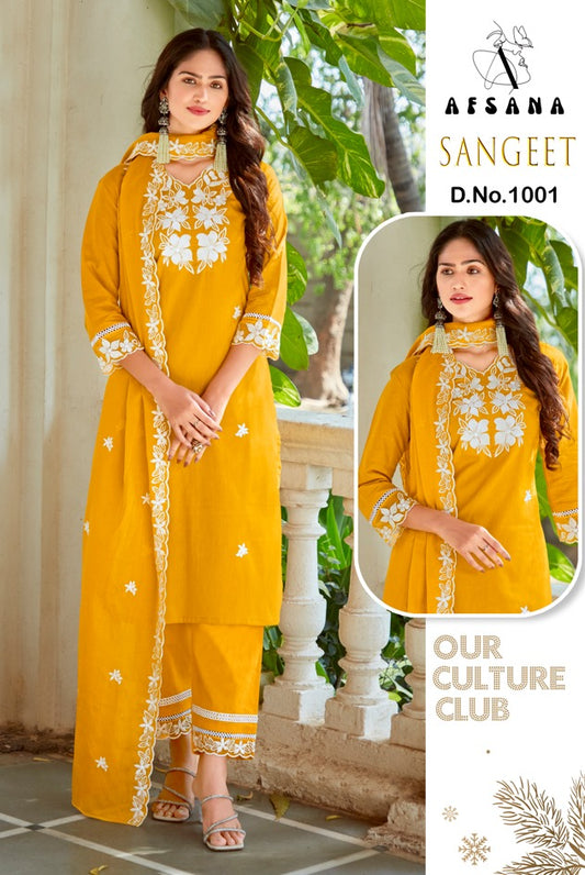 Sangeet Afsana Cotton Readymade Pant Style Suits Exporter Gujarat