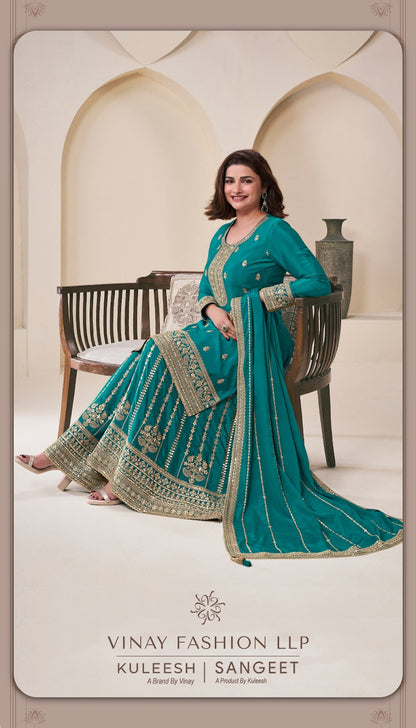 Sangeet Kuleesh Vinay Fashion Llp Chinon Sharara Style Suits Wholesale