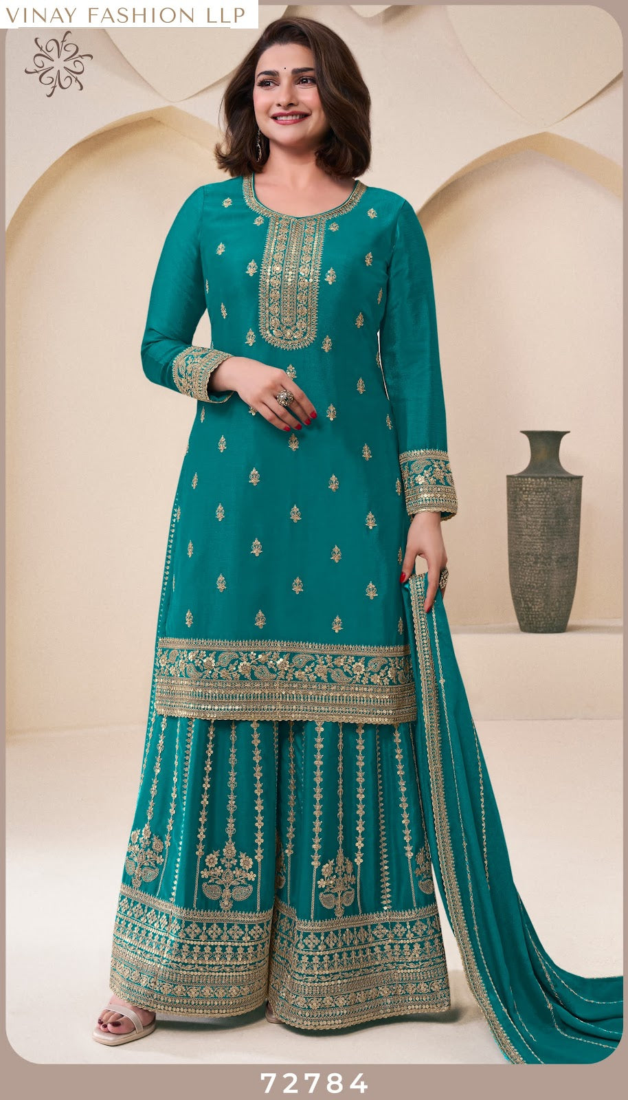 Sangeet Kuleesh Vinay Fashion Llp Chinon Sharara Style Suits Wholesale