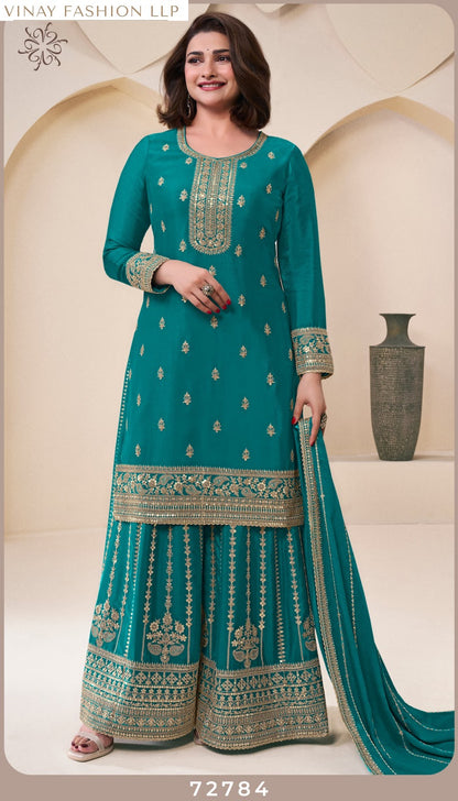 Sangeet Kuleesh Vinay Fashion Llp Chinon Sharara Style Suits Wholesale