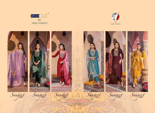 Sangeet Vol 5 Af Viscose Modal Readymade Pant Style Suits Supplier India