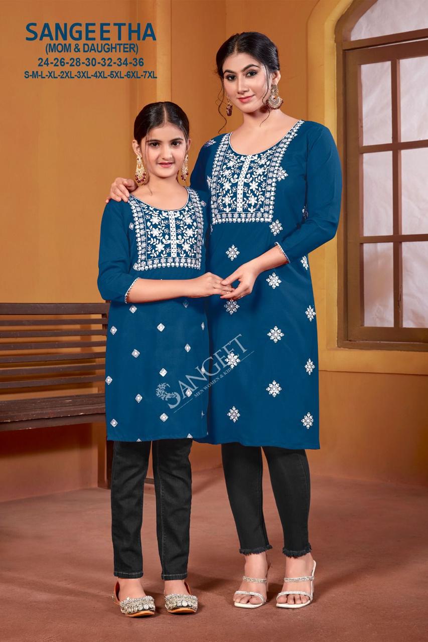 Sangeetha Sangeet Crepe Knee Length Kurtis Wholesaler India