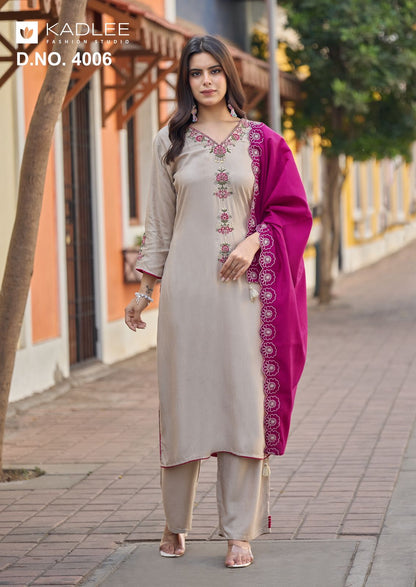 Sangini Kadlee Rayon Readymade Plazzo Style Suits Supplier Ahmedabad