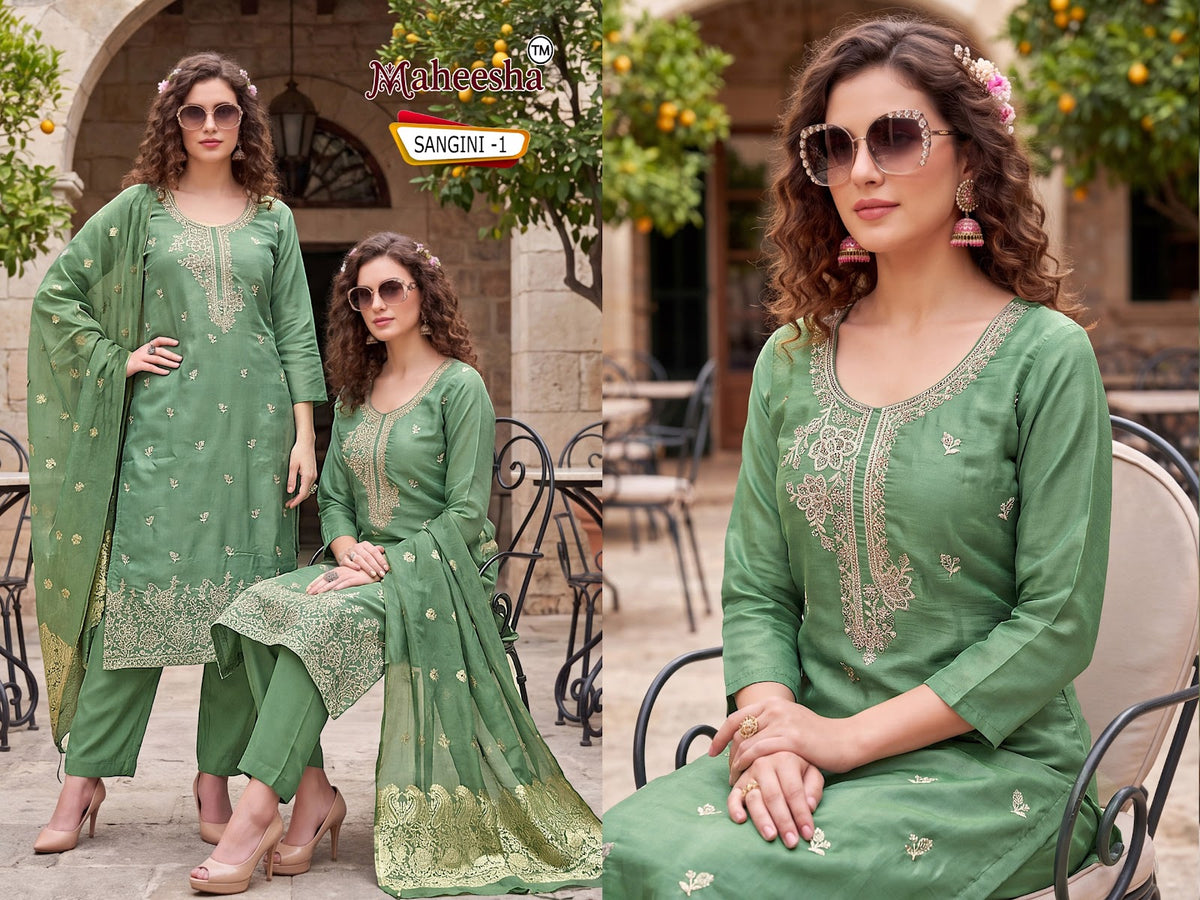 Sangini Maheesha Roman Readymade Pant Style Suits Wholesale Rate