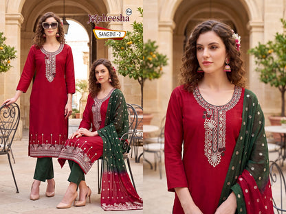 Sangini Maheesha Roman Readymade Pant Style Suits Wholesale Rate