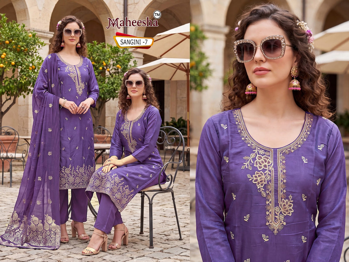 Sangini Maheesha Roman Readymade Pant Style Suits Wholesale Rate