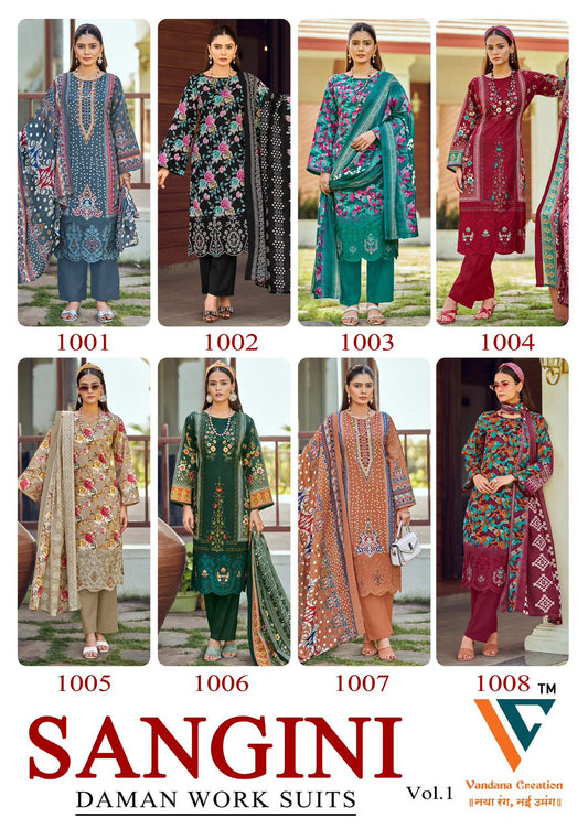 Sangini Vol 1 Vandana Creation Mix Cotton Karachi Salwar Suits Manufacturer
